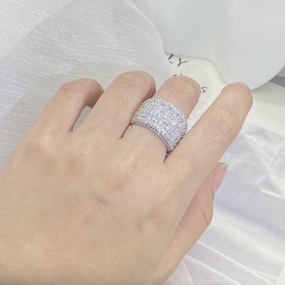 NEW 925 Sterling Silver Diamond Ring Band - Picture 6 of 7